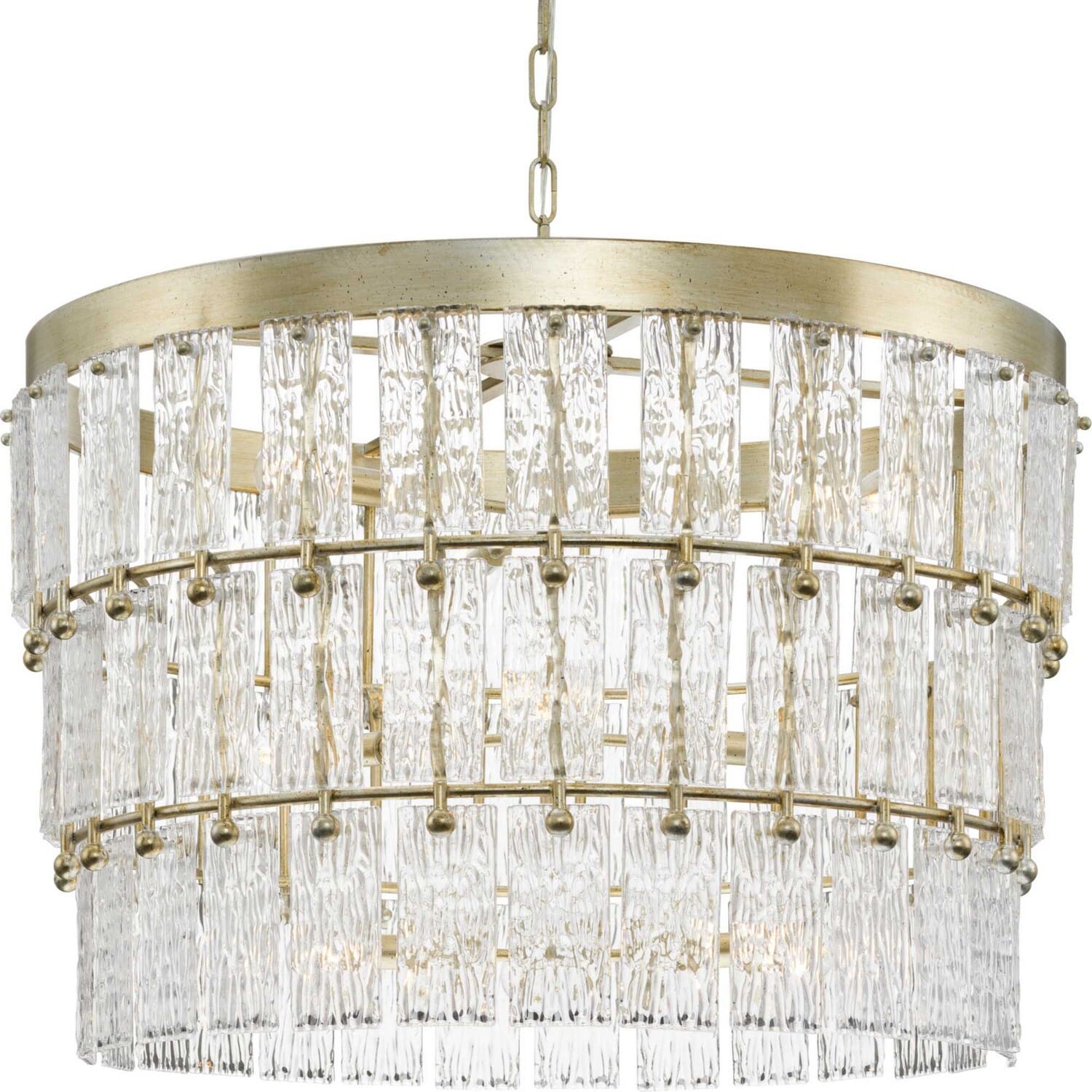 Gilded Silver Nine Light Chandelier from the Chevall Collection