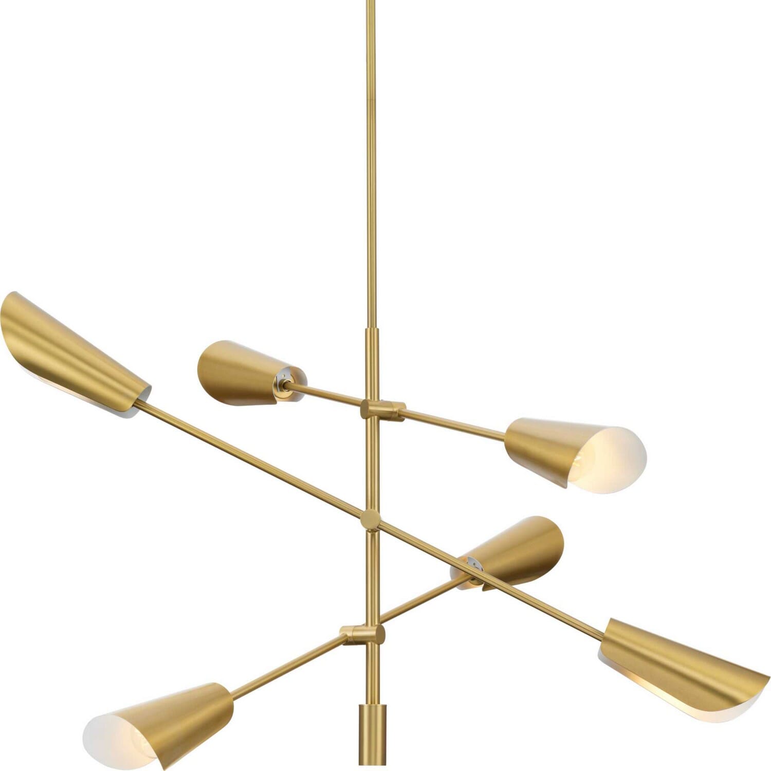 Brushed Gold Six Light Chandelier from the Cornett Collection