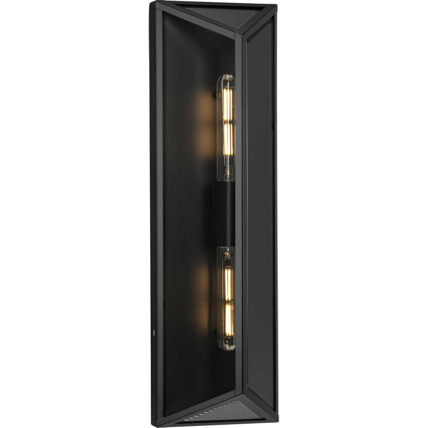 Matte Black Two Light Outdoor Wall Lantern from the Bristol Collection