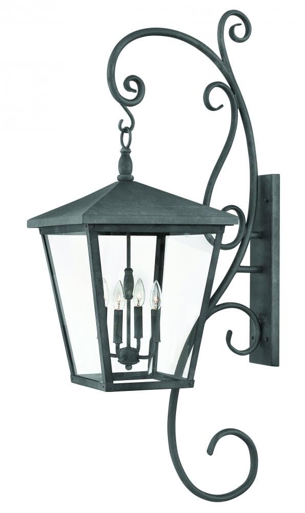 Trellis 4-Light Outdoor Extra Large Wall Mount in Aged Zinc