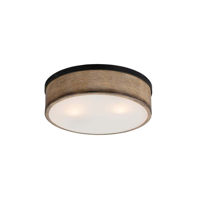 Franklin 2-Light Flush Mount in Driftwood with Black Franklin 2-Light Flush Mount in Driftwood with Black