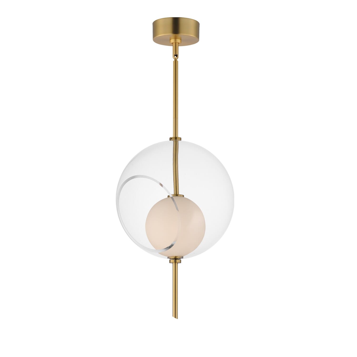 Martini 1-Light LED Pendant in Natural Aged Brass
