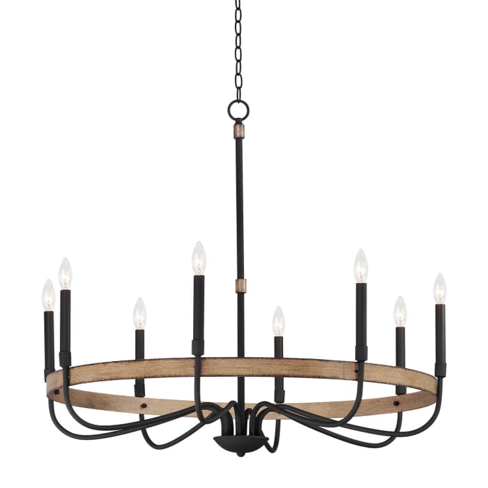 Franklin 8-Light Chandelier in Driftwood with Black Franklin 8-Light Chandelier in Driftwood with Black