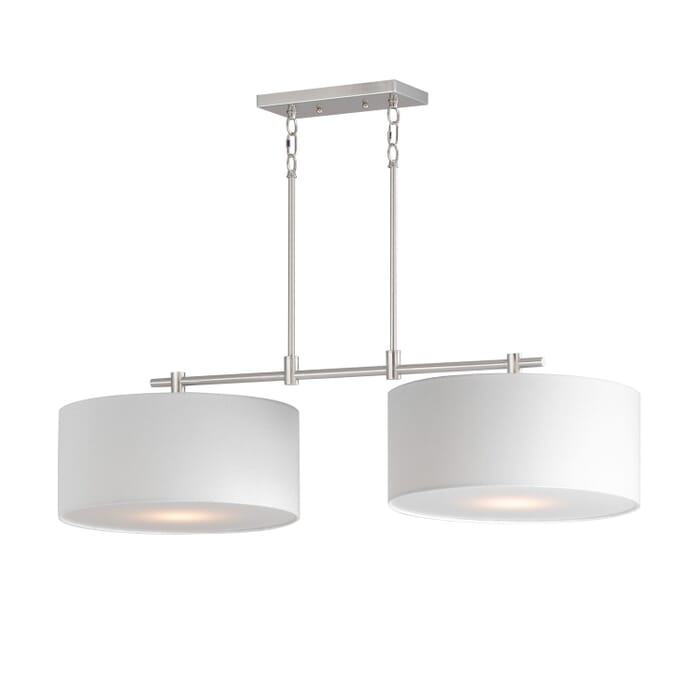 Bongo 2-Light Pendant in Satin Nickel Bongo 2-Light Pendant in Satin Nickel