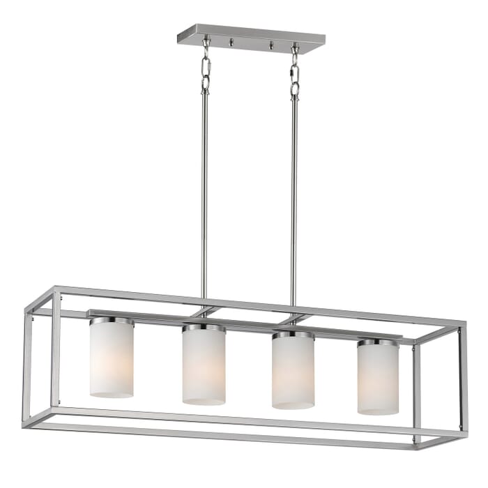 Lateral 4-Light Linear Pendant in Satin Nickel Lateral 4-Light Linear Pendant in Satin Nickel