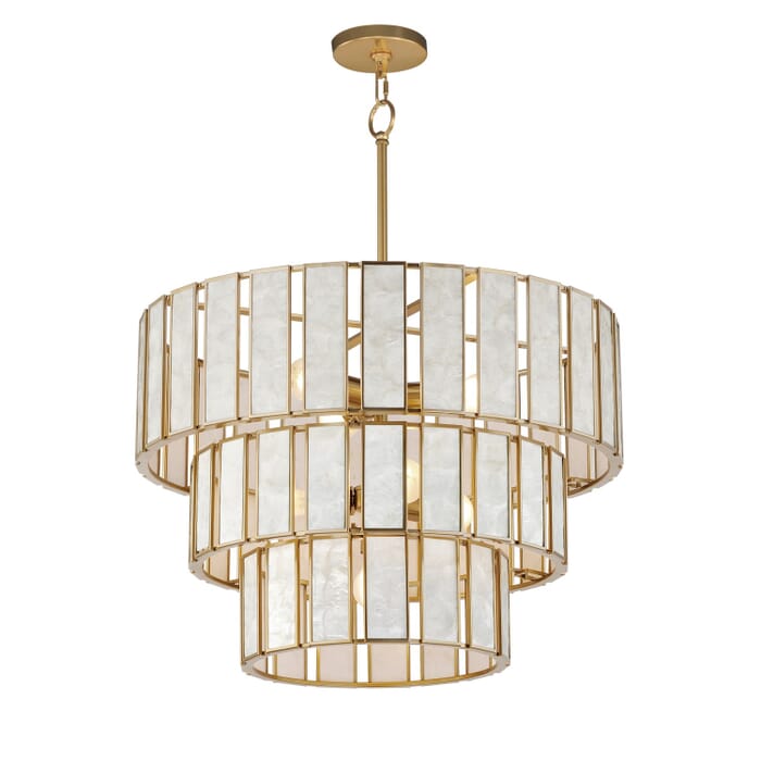 Miramar 7-Light Chandelier in Capiz with Natural Aged Brass Miramar 7-Light Chandelier in Capiz with Natural Aged Brass