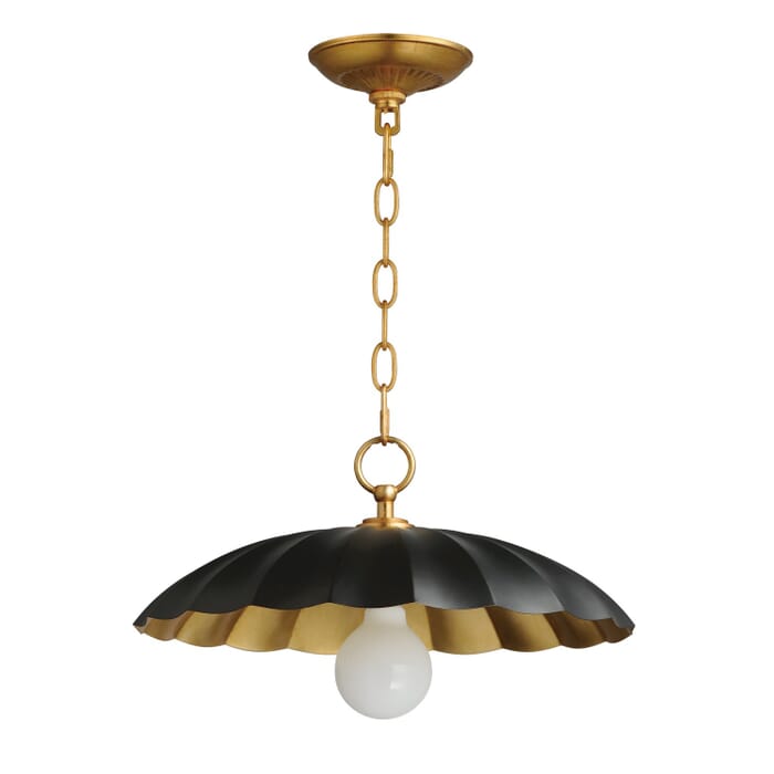 Primrose 1-Light Pendant in Black with Gold Leaf Primrose 1-Light Pendant in Black with Gold Leaf