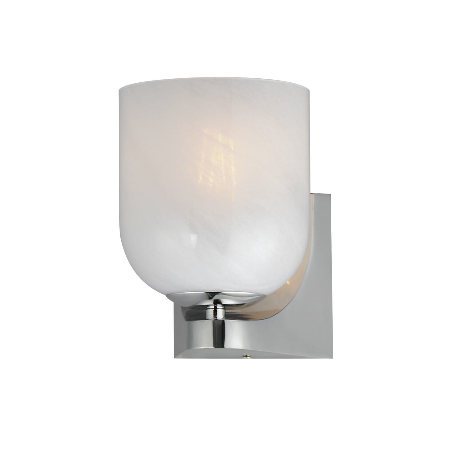 Scoop 1-Light Bathroom Vanity Light in Polished Chrome