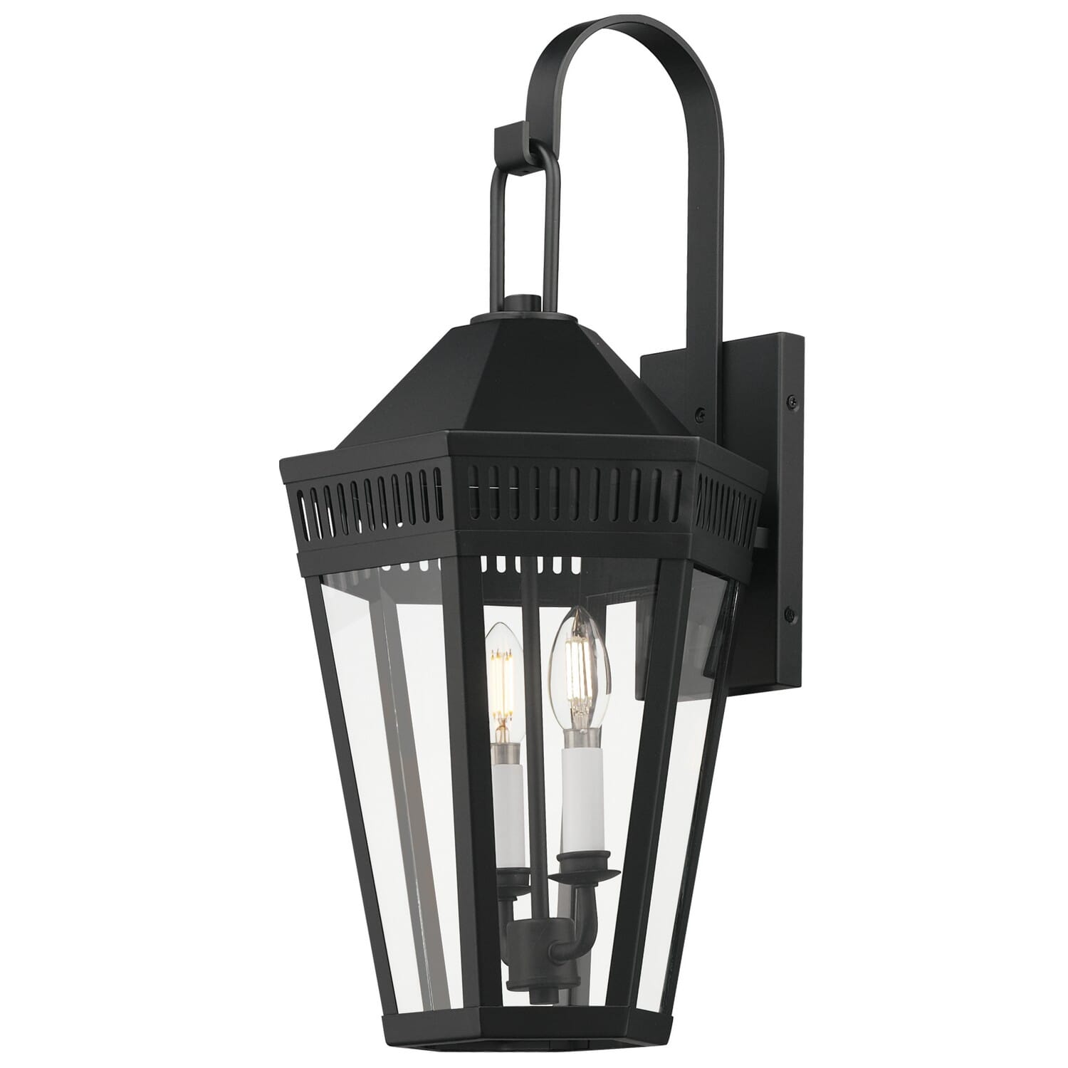 Oxford 2-Light Outdoor Wall Sconce in Black