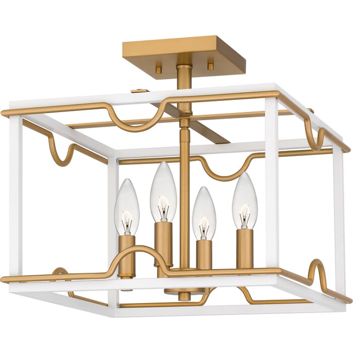 Four Light Semi Flush Mount by Quoizel Four Light Semi Flush Mount by Quoizel