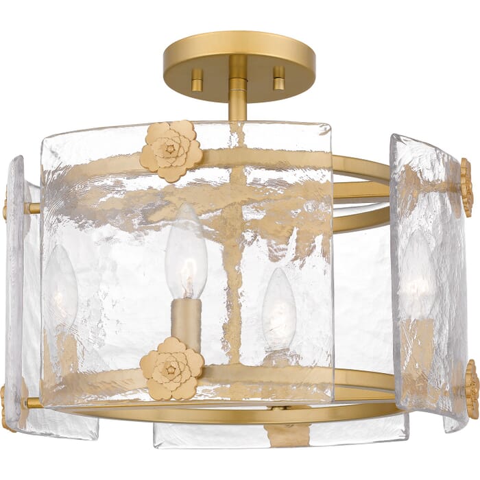 Four Light Semi Flush Mount by Quoizel Four Light Semi Flush Mount by Quoizel