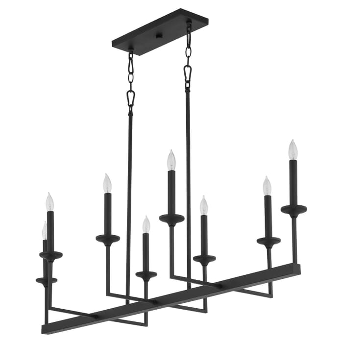 Eight Light Linear Chandelier by Quorum Eight Light Linear Chandelier by Quorum