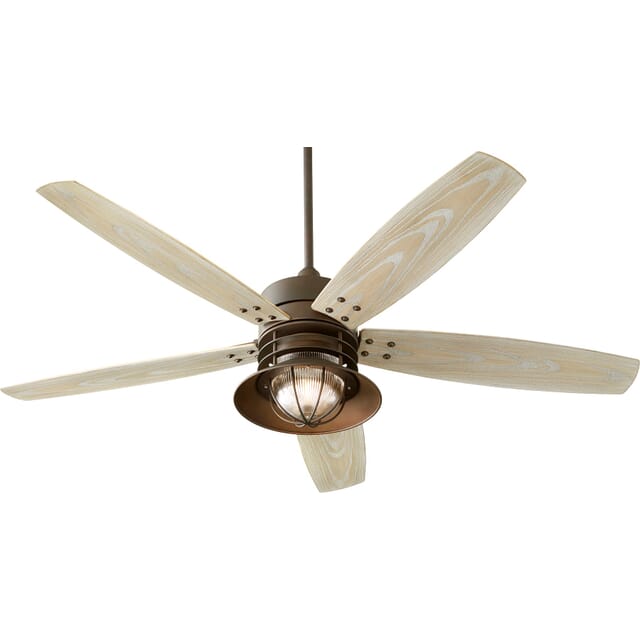 Quorum Portico 60 Outdoor Ceiling Fan, Oak Ceiling Fan