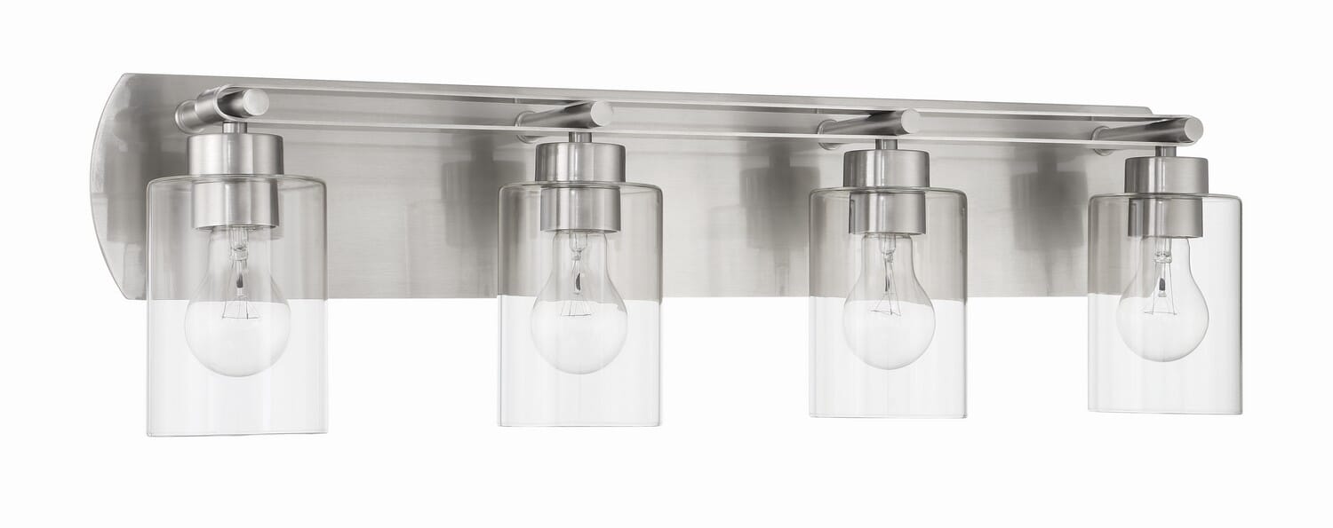 Hendrix 4-Light Bathroom Vanity Light in Brushed Polished Nickel