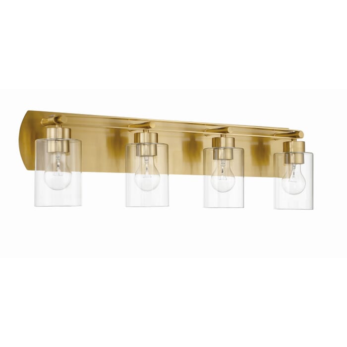 Hendrix 4-Light Bathroom Vanity Light in Satin Brass Hendrix 4-Light Bathroom Vanity Light in Satin Brass