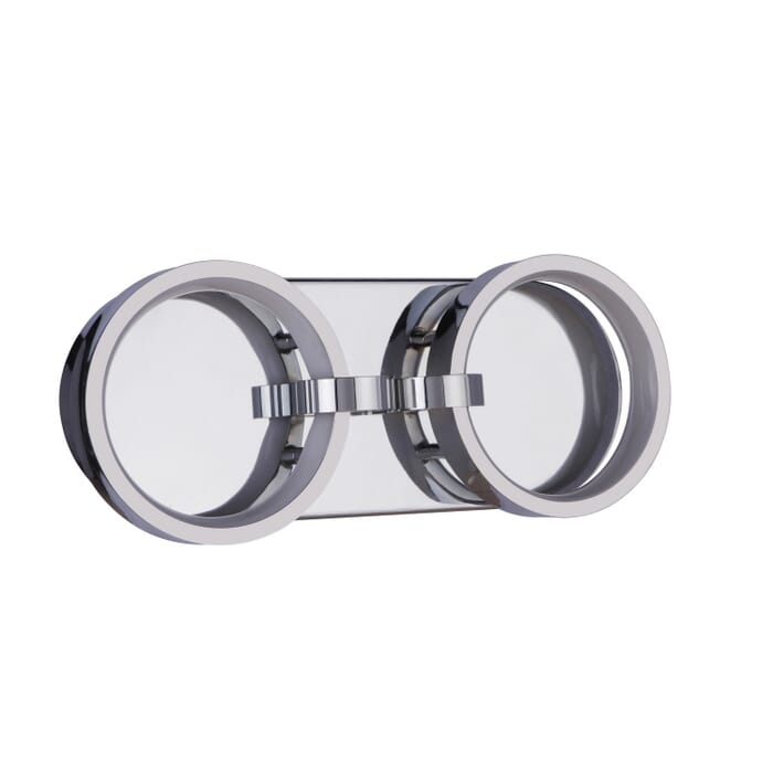 Context 2-Light LED Bathroom Vanity Light in Chrome Context 2-Light LED Bathroom Vanity Light in Chrome