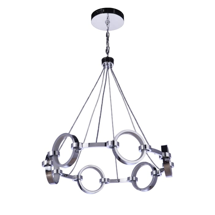 Context 6-Light LED Chandelier in Chrome Context 6-Light LED Chandelier in Chrome