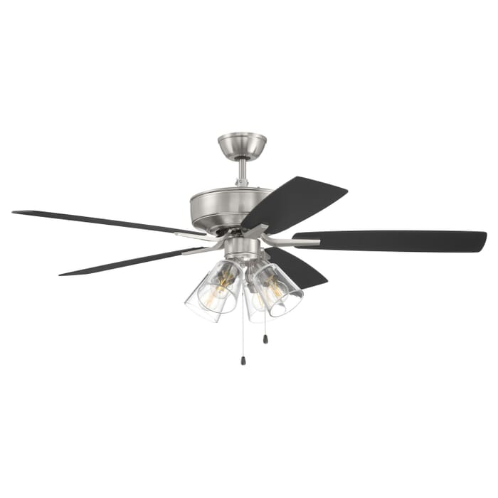 Pro Plus 104 4-Light 52" Hanging Ceiling Fan in Brushed Polished Nickel Pro Plus 104 4-Light 52" Hanging Ceiling Fan in Brushed Polished Nickel