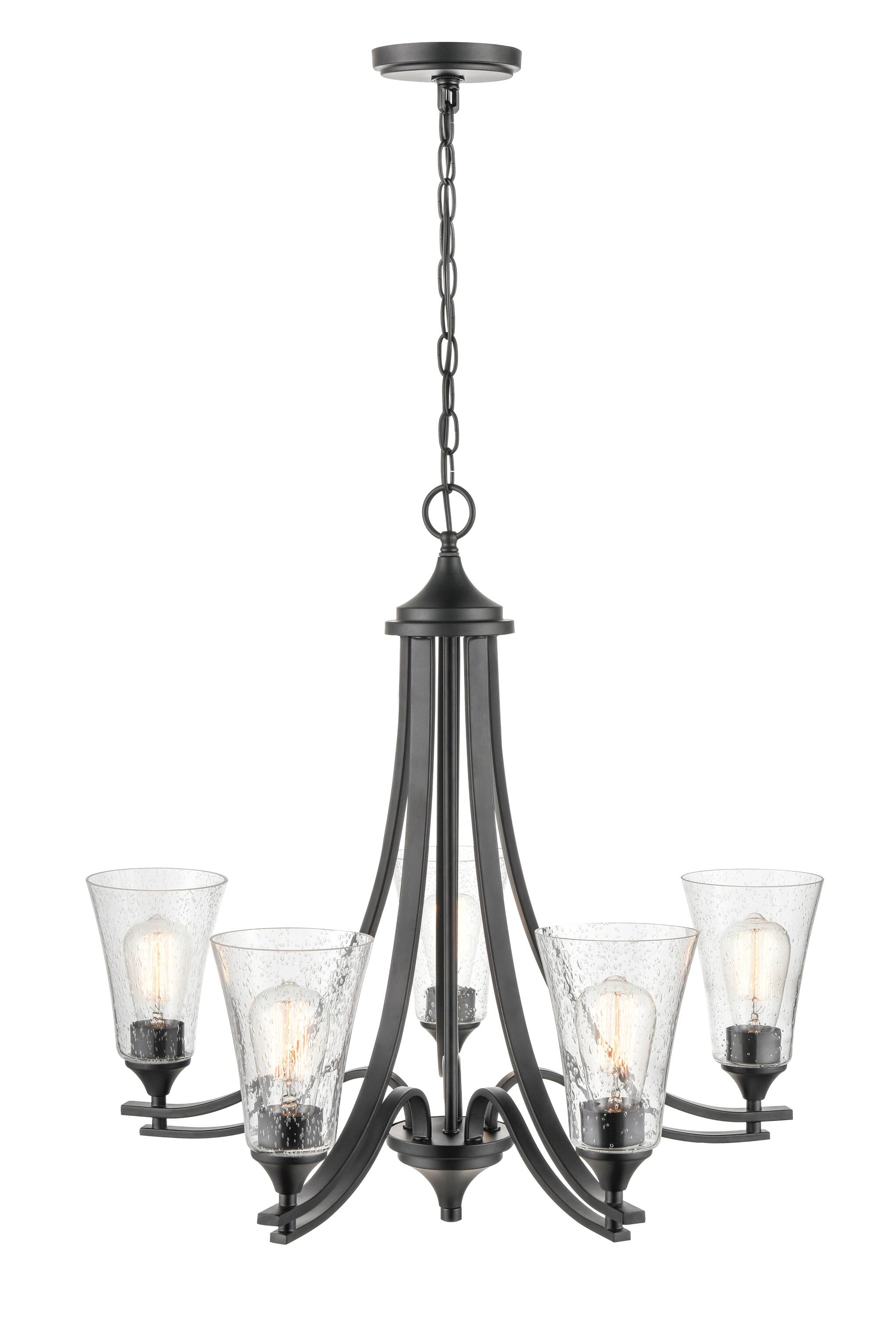 Millennium Natalie 5-Light Chandelier in Matte Black