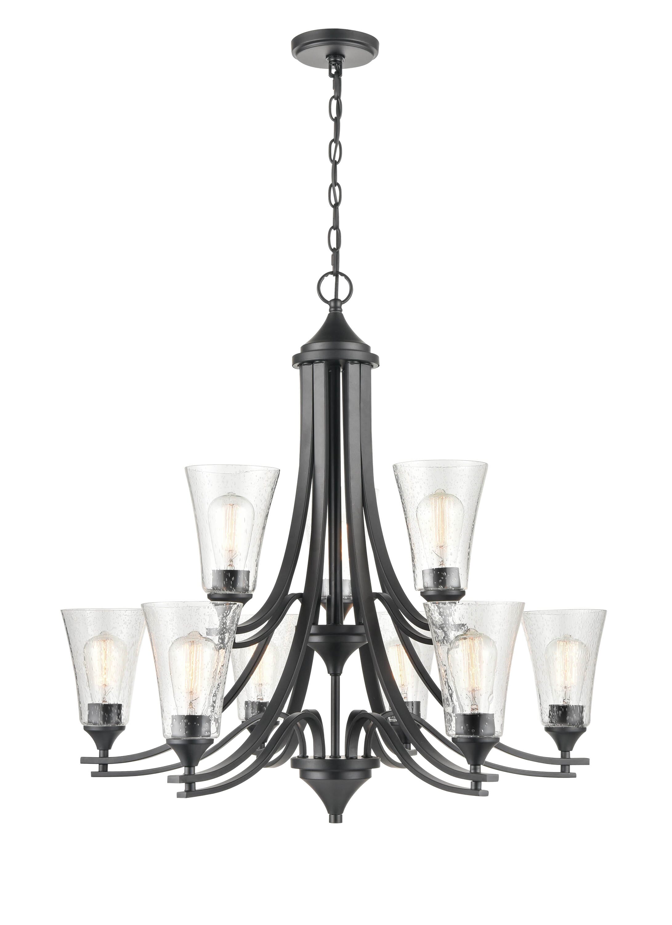 Millennium Natalie 9-Light Chandelier in Matte Black