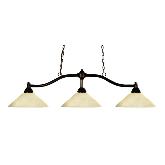 Z-Lite Chance 3-Light Linear Pendant Light In Bronze Z-Lite Chance 3-Light Linear Pendant Light In Bronze