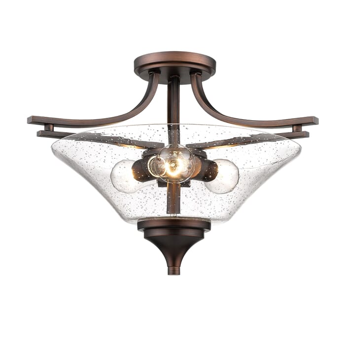 Millennium Lighting Natalie 3-Light Semi-Flush in Rubbed Bronze Millennium Lighting Natalie 3-Light Semi-Flush in Rubbed Bronze