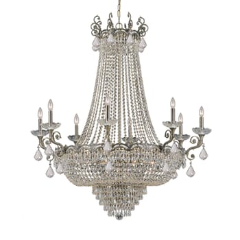 Crystorama Majestic 20-Light 52" Traditional Chandelier in Historic Brass with Clear Spectra Crystals
