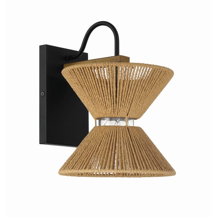 Serena 1-Light Wall Sconce in Flat Black with Walnut Serena 1-Light Wall Sconce in Flat Black with Walnut
