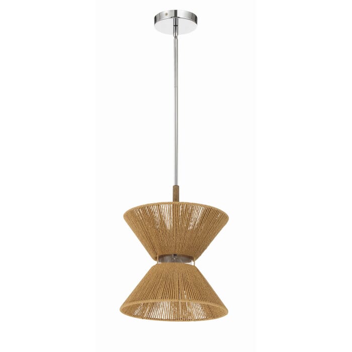 Serena 1-Light Pendant in Chrome with Walnut Serena 1-Light Pendant in Chrome with Walnut