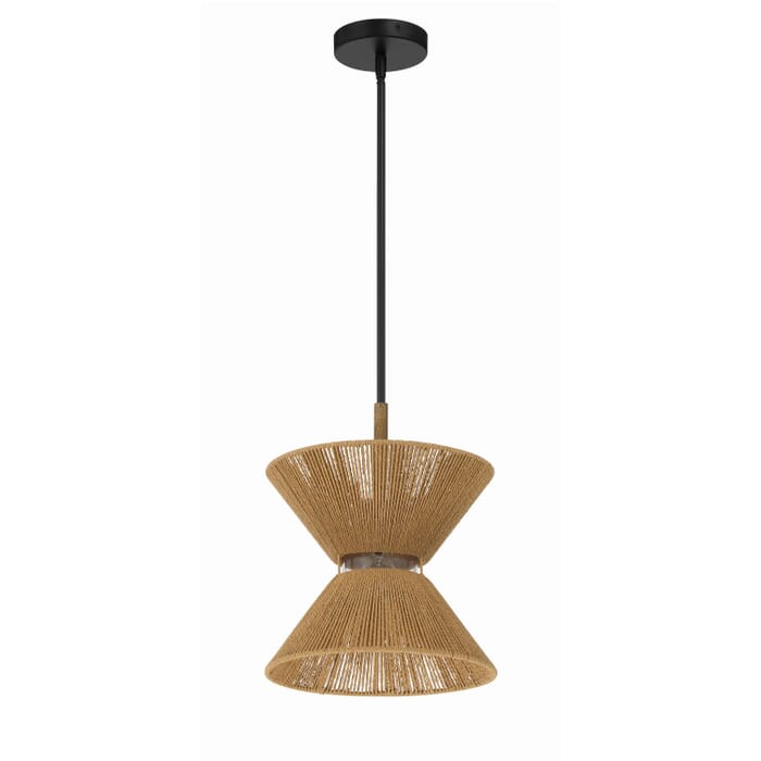 Serena 1-Light Pendant in Flat Black with Walnut Serena 1-Light Pendant in Flat Black with Walnut