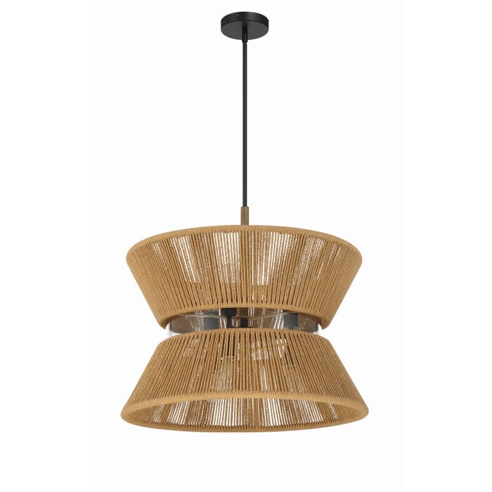 Serena 6-Light Pendant in Flat Black with Walnut Serena 6-Light Pendant in Flat Black with Walnut
