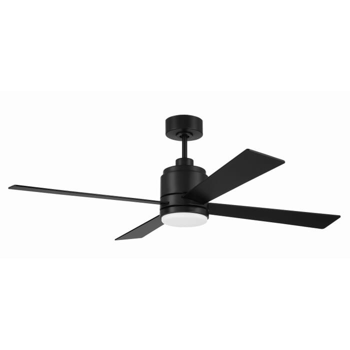 McCoy 52 4 Blade 1-Light 52" Hanging Ceiling Fan in Flat Black McCoy 52 4 Blade 1-Light 52" Hanging Ceiling Fan in Flat Black