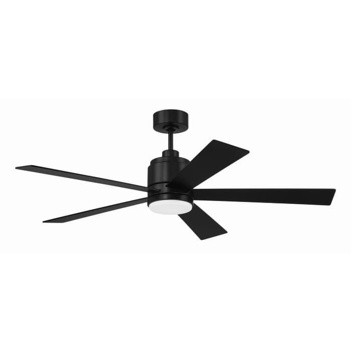McCoy 52 5 Blade 1-Light 52" Hanging Ceiling Fan in Flat Black McCoy 52 5 Blade 1-Light 52" Hanging Ceiling Fan in Flat Black