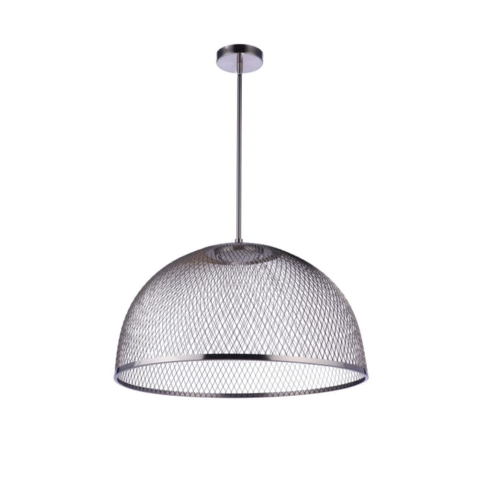 Sculptural Statement Pendants 1-Light LED Pendant in Brushed Polished Nickel Sculptural Statement Pendants 1-Light LED Pendant in Brushed Polished Nickel