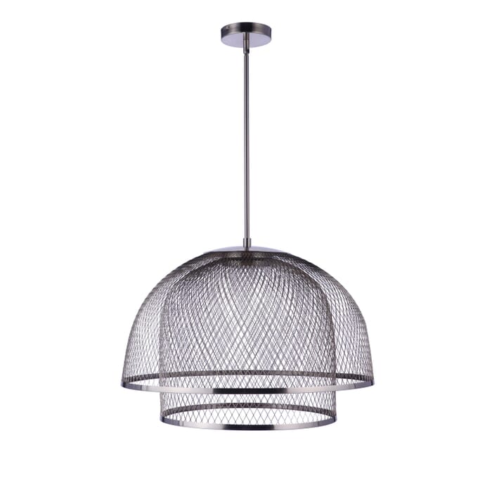 Sculptural Statement Pendants 1-Light LED Pendant in Brushed Polished Nickel Sculptural Statement Pendants 1-Light LED Pendant in Brushed Polished Nickel