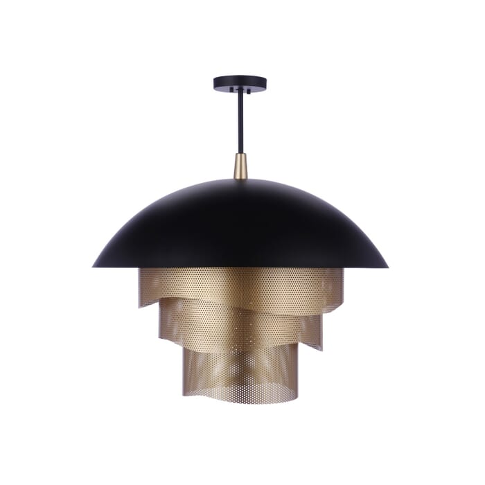 Sculptural Statement Pendants 1-Light LED Pendant in Flat Black with Matte Gold Sculptural Statement Pendants 1-Light LED Pendant in Flat Black with Matte Gold