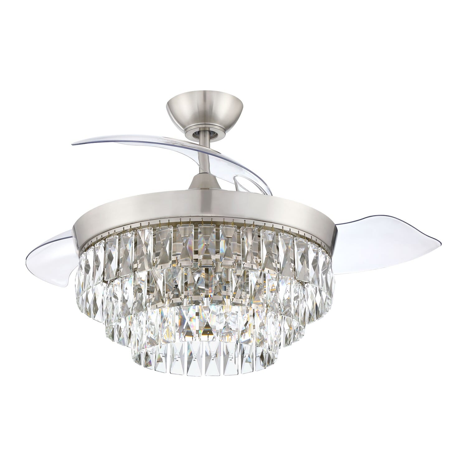 Sofia 42 Hidden Blades 6-Light 42" Fandelier in Brushed Polished Nickel