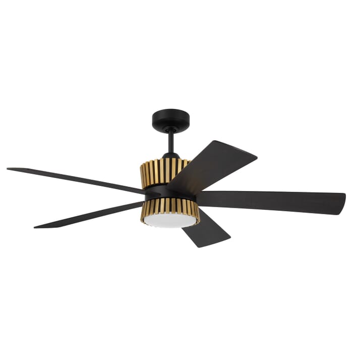 Theiry 1-Light 52" Hanging Ceiling Fan in Flat Black with Satin Brass Theiry 1-Light 52" Hanging Ceiling Fan in Flat Black with Satin Brass