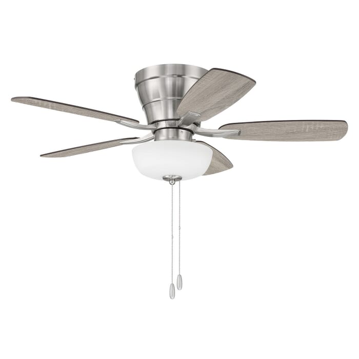 Wheeler 42 2-Light Bowl 2-Light 42" Hugger Ceiling Fan in Brushed Polished Nickel Wheeler 42 2-Light Bowl 2-Light 42" Hugger Ceiling Fan in Brushed Polished Nickel