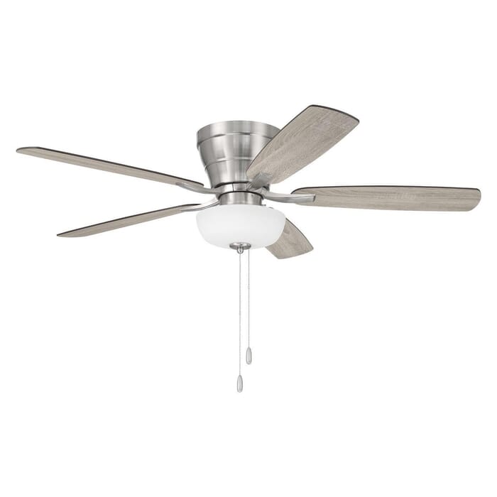Wheeler 52 2-Light Bowl 2-Light 52" Hugger Ceiling Fan in Brushed Polished Nickel Wheeler 52 2-Light Bowl 2-Light 52" Hugger Ceiling Fan in Brushed Polished Nickel