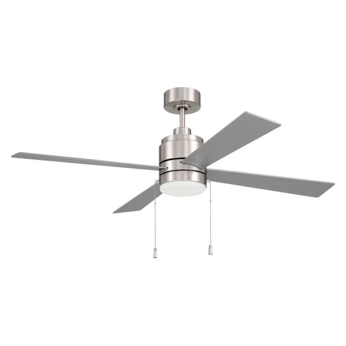 McCoy 52 4 Blade with Pull Chains 1-Light 52" Hanging Ceiling Fan in Brushed Polished Nickel McCoy 52 4 Blade with Pull Chains 1-Light 52" Hanging Ceiling Fan in Brushed Polished Nickel
