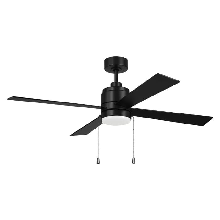 McCoy 52 4 Blade with Pull Chains 1-Light 52" Hanging Ceiling Fan in Flat Black McCoy 52 4 Blade with Pull Chains 1-Light 52" Hanging Ceiling Fan in Flat Black