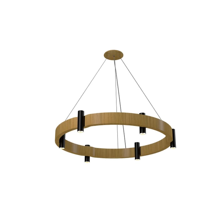 Flow 12-Light Pendant in Louro Freijo Flow 12-Light Pendant in Louro Freijo