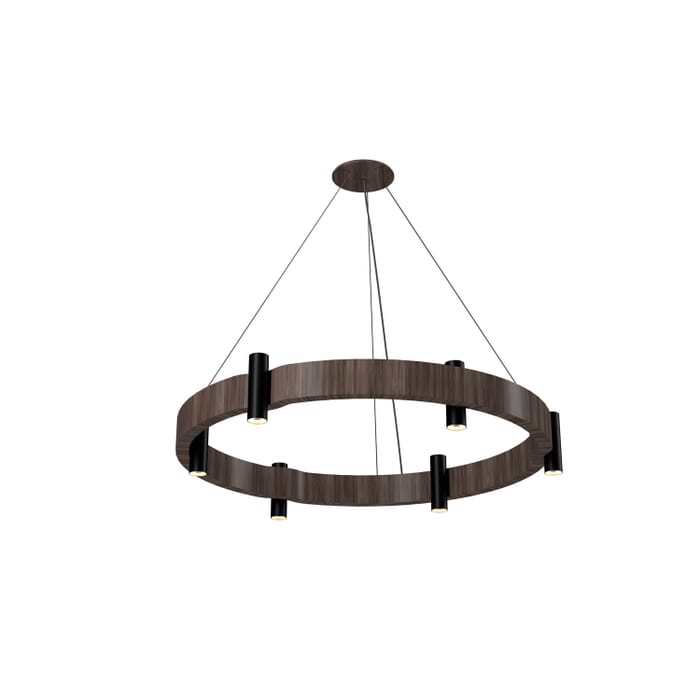 Flow 12-Light Pendant in American Walnut Flow 12-Light Pendant in American Walnut