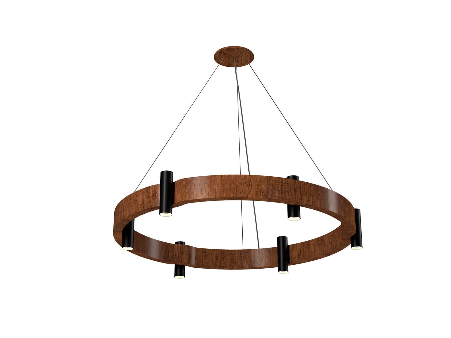 Flow 12-Light Pendant in Imbuia