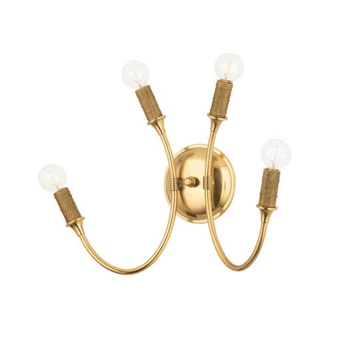 Hudson Valley Amboy 4-Light Wall Sconce in Aged Brass Hudson Valley Amboy 4-Light Wall Sconce in Aged Brass