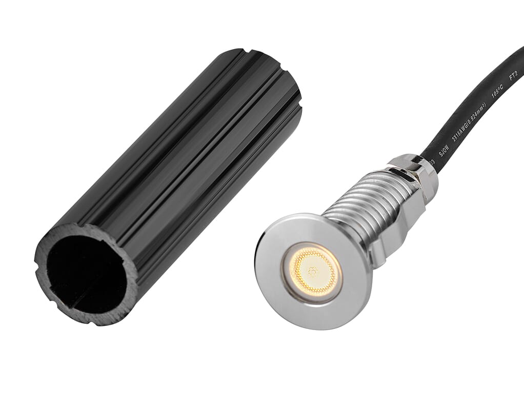 Stainless Steel LED Button Light from the Sparta - Dot Collection