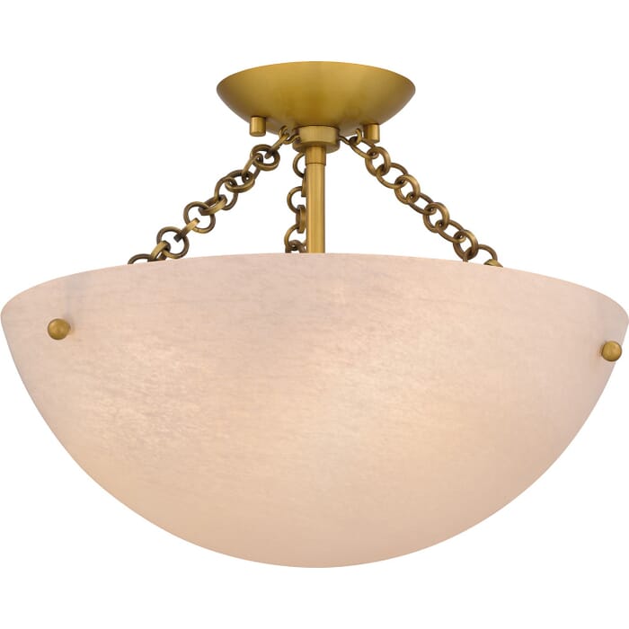 Three Light Semi Flush Mount by Quoizel Three Light Semi Flush Mount by Quoizel