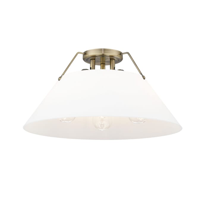 Three Light Flush Mount by Golden Three Light Flush Mount by Golden