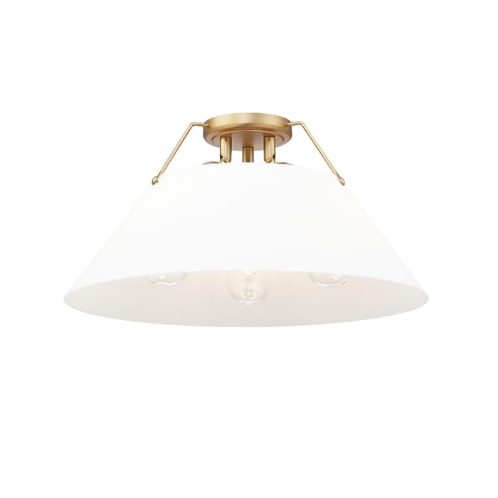 Three Light Flush Mount by Golden Three Light Flush Mount by Golden